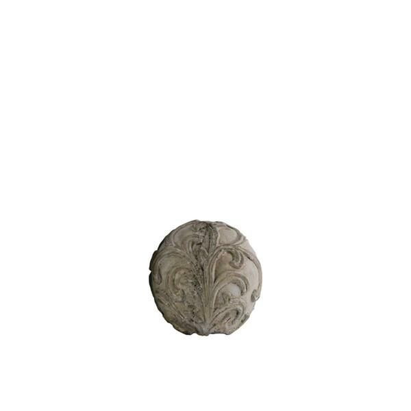 Urban Trends Collection Cement Ornamental Sphere With Embossed Swirl Design- Small - Gray 35716